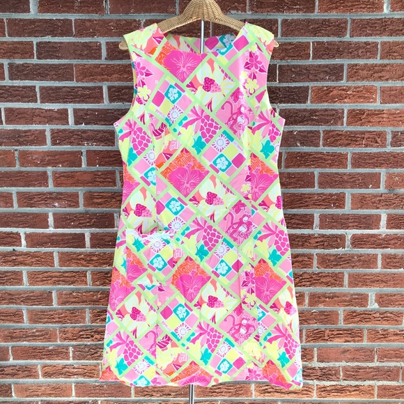 Lilly Pulitzer Dresses & Skirts - Vintage Lilly Pulitzer Diamond Head Patch Monkey Hula Shift Dress Plus Size 16